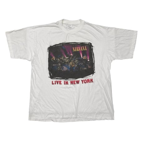 NIRVANA LIVE IN NEW YORK 1995 EURO TAG XL WHITE 28607
