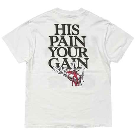 LORD'S GYM HIS PAIN YOUR GAIN THE SIN OF THE WORLD WHITE DELTA LARGE 9351