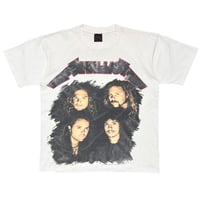 METALLICA 4 FACES STAGE SET 1991-1992 WHEREVER I MAY ROAM WHITE LARGE 7899