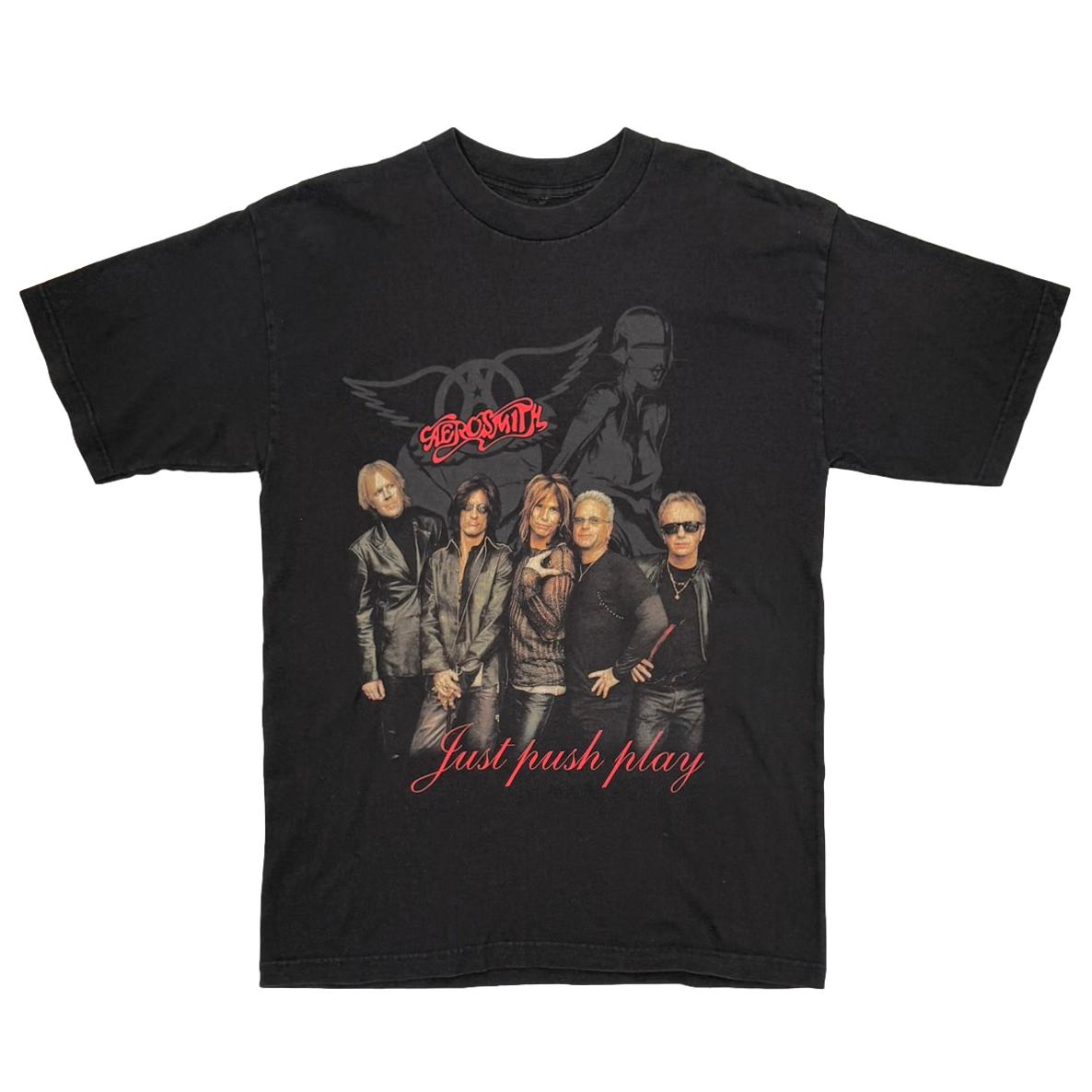 トップス 00s AEROSMITH SORAYAMA JUST PUSH PLAY M Vintage Aerosmith Hajime Sorayama World Tour Just Push Play