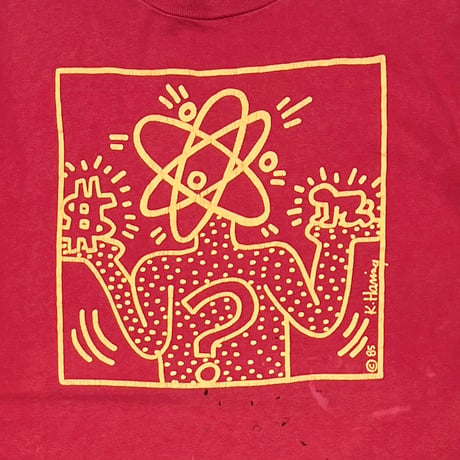 KEITH HARING ART TEE FADED RED ANVIL XL 8885