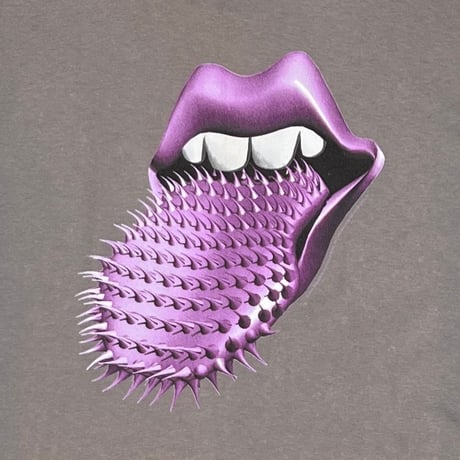 ROLLING STONES PURPLE LIP & SPIKE TONGUE VOODOO LOUNGE CHARCOAL BROCKUM LARGE 5451