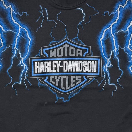 HARLEY DAVIDSON BLUE THUNDER & LIGHTNING OVP WALKER'S RED OAK CREWNECK SWEAT XL 7675
