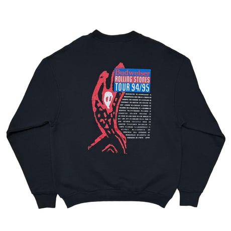 THE ROLLING STONES SPIKE TONGUE VOODOO LOUNGE Budweiser CREWNECK SWEAT FRUIT OF THE LOOM XL 8640