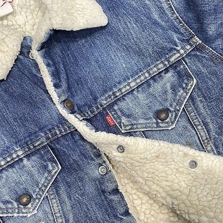 LAST OF STORE VINTAGE LEVI'S DENIM BOA SHERPA JACKET LARGE 1431