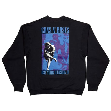 GUNS N' ROSES 1991 USE YOUR ILLUSION DOUBLE SIDE CREWNECK SWEAT FRUIT OF THE LOOM LARGE 2316