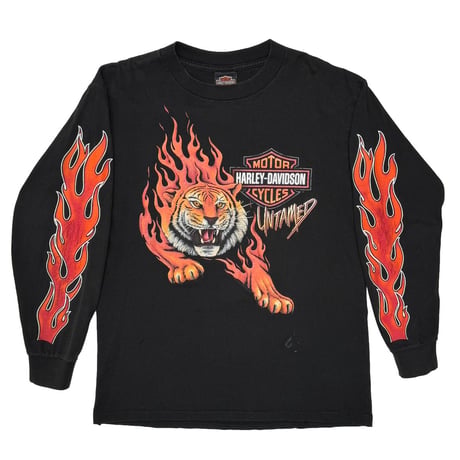 HARLEY DAVIDSON UNTAMED TIGER FLAME BACK EMBLEM LS XL 6132