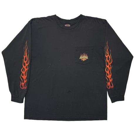HARLEY DAVIDSON FLAMING SLEEVE SHELDON'S AUBURN LS XL 5942
