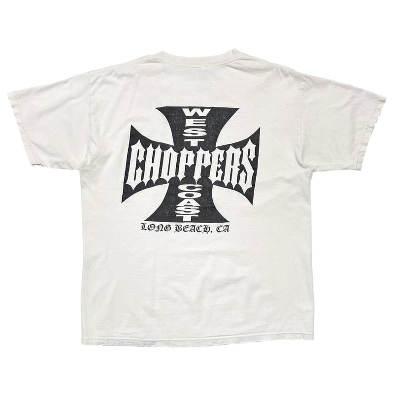 WEST COAST CHOPPERS IRON CROSS WHITE GILDAN LAR