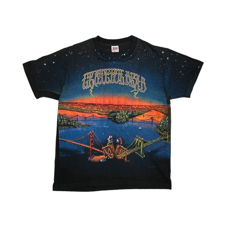 GRATEFUL DEAD 1990 DEAD SET OVP TEE ANVIL LARGE