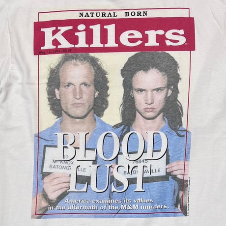 NATURAL BORN KILLERS 1994 BLOOD LUST MOVIE PROMO WHITE GIANT BY TULTEX XL 6397