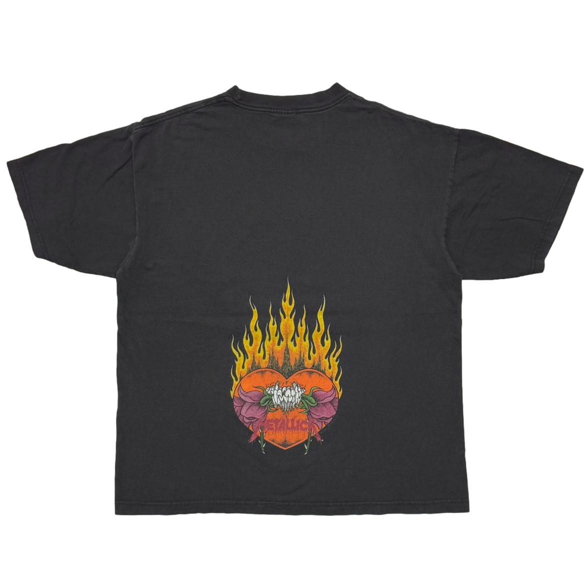 METALLICA PUSHEAD 1994 FLAMING FLOWER SKULL GIN