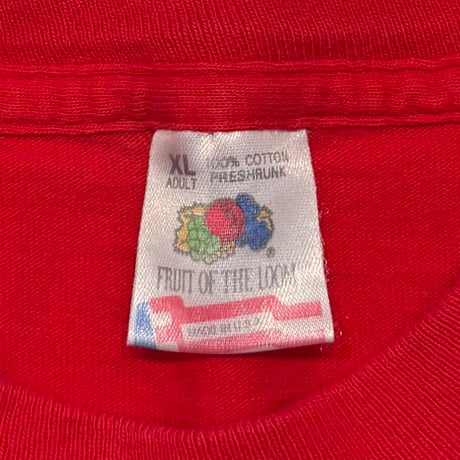 oasis 1994 BOX LOGO BACK CIRCLE LOGO RED FRUIT OF THE LOOM XL 2016