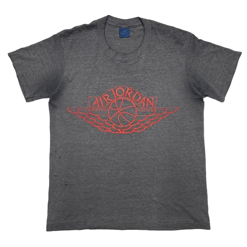 NIKE 80s AIR JORDAN LOGO RED GREY LARGE 8187 |