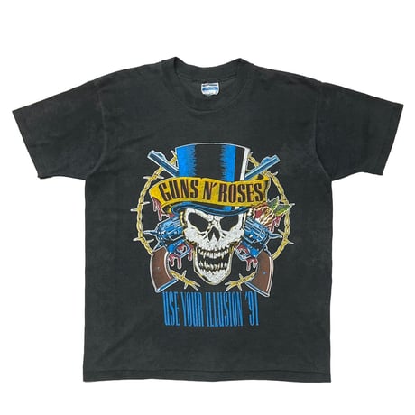 GUNS N' ROSES USE YOUR ILLUSION TOUR FRONT HAT SKULL 91 BOOTLEG HANES LARGE 7930
