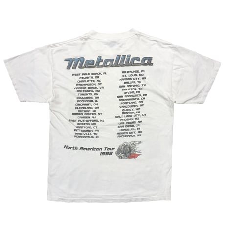 METALLICA GIMME FUEL PAN PACIFIC TOUR 1998 WHITE LARGE 8544