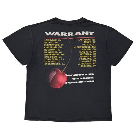 WARRANT CHERRY PIE WORLD TOUR 1991 BLACK LARGE 8991