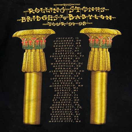 ROLLING STONES GOLD LIP & TONGUE BRIDGES TO BABYLON WORLD TOUR 1997 anvil LARGE 4883