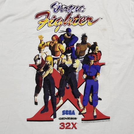 VIRTUA FIGHTER 1995 CHARACTAR PROMO WHITE HANES XL 0582