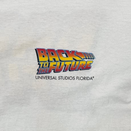 BACK TO THE FUTURE LOGO DOUBLE SIDE UNIVERSAL STUDIOS FLORIDA WHITE XL 5125