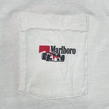 Marlboro RACING '92 F-1 POCKET TEE WHITE FRUIT OF THE LOOM XL 9958