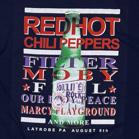 RED HOT CHILI PEPPERS ROLLING ROCK TOWN FAIR NAVY GILDAN XL 6408
