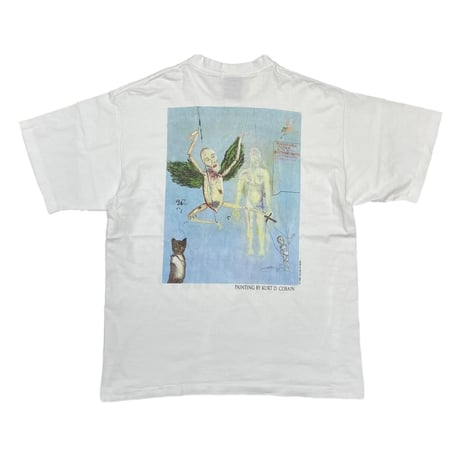 NIRVANA KURT COBAIN MEMORIAL DOUBLE SIDE WHITE GIANT BY TEE JAYS XL 4504