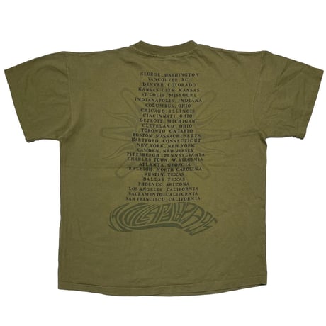 LOLLAPALOOZA 1995 FISH PRINT OLIVE GIANT by anvil LARGE 0029