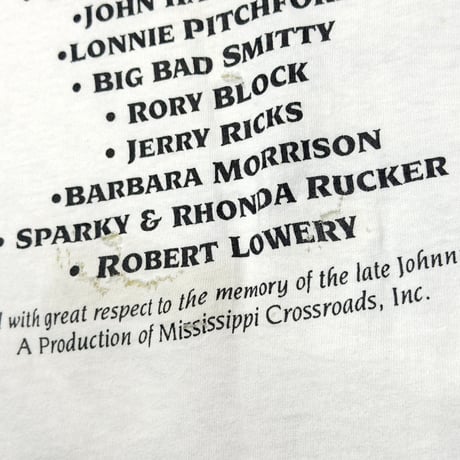 Robert Johnson MEMORIAL BLUES FESTIVAL 1992 PORTRAIT WHITE FRUIT OF THE LOOM XL 9852