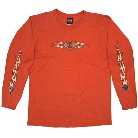 HARLEY DAVIDSON PINNUP GIRL MINNESOTA ORANGE LS FLAME XL 8614