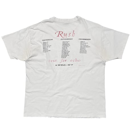 RUSH TEST FOR ECHO 1996-97 TOUR WHITE HANES XL 2714