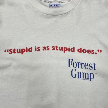 FORREST GUMP 1994 " stupid is as stupid does. " WHITE ALL SPORT LARGE 9093