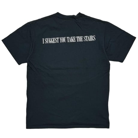 DISNEY VINTAGE MICKEY MOUSE THE TWILIGHT ZONE I SUGGEST YOU TAKE THE STAIRS BLACK FITS LARGE 5940
