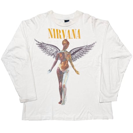 NIRVANA IN UTERO LS WHITE SCREEN STARS XL 8335