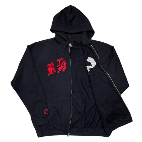 RED HOT CHILI PEPPERS ZIPUP HOODED SWEATSHIRT BLACK GIANT LARGE 6747