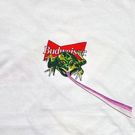 Budweiser JUMP ON BUD FROG & TRUCK WHITE SHORT HILLS TEE XL 5870