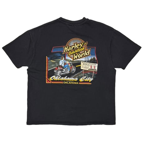 HARLEY DAVIDSON 1993 BLUE V FLAME BIG EMBLEM OKLAHOMA CITY XL 5592