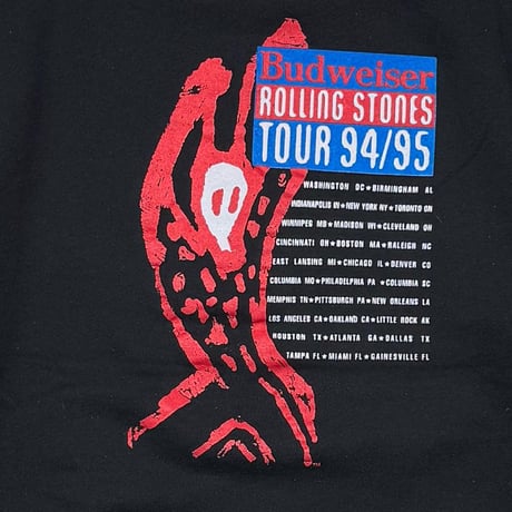 THE ROLLING STONES SPIKE TONGUE Budweiser 94/95 CREWNECK SWEAT FRUIT OF THE LOOM XL 8643