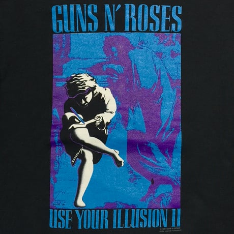 GUNS N' ROSES 1991 USE YOUR ILLUSION DOUBLE SIDE CREWNECK SWEAT FRUIT OF THE LOOM LARGE 2316
