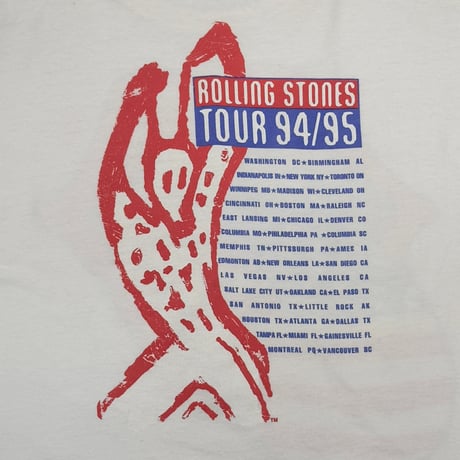 THE ROLLING STONES AMERICAN FLAG TONGUE VOODOO LOUNGE 94/95 WHITE BROCKUM XL 4505