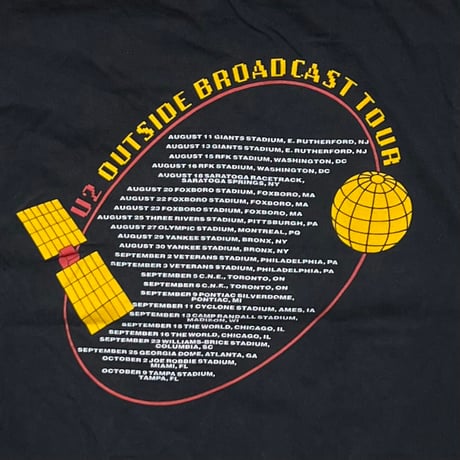 U2 ZOO TV OUTSIDE BROADCAST TOUR HANES LARGE 4866