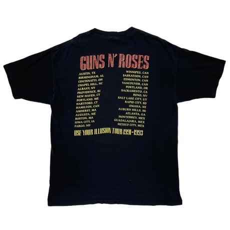GUNS 'N' ROSES BAD APPLE USE YOUR ILLUSION TOUR 1991-1993 TEE BLACK XL 1225
