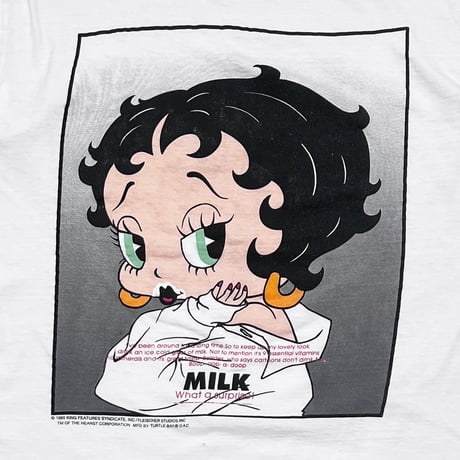 BETTY BOOP GOT MILK PARODY 1995 WHITE OSFM FITS XL-XXL 6965