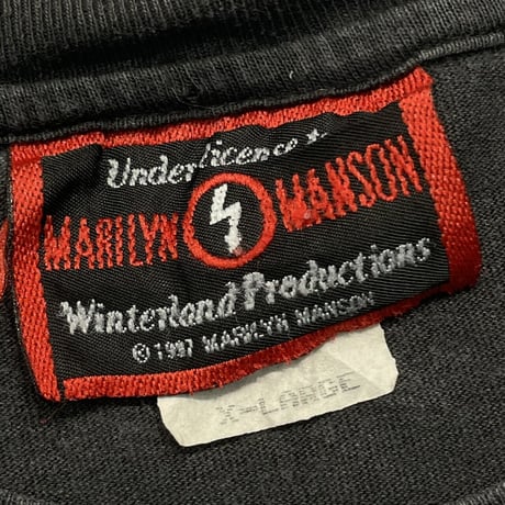 MARILYN MANSON CENTER RING TEE MANSON TAG XL 8178