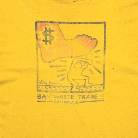 KEITH HARING GREENPEACE BAN WASTE TRADE!! HANES XL 3583