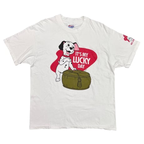 DISNEY VINTAGE 101 IT'S MY LUCKY DAY 1995 WHITE Hanes LARGE 1213