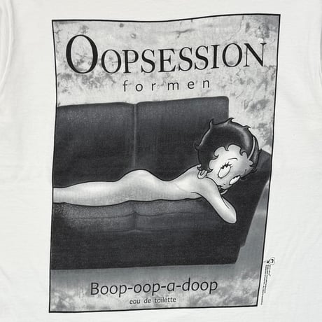 BETTY BOOP 1995 OOPSESSION FOR MEN CK PARODY WHITE CHANGES LARGE 1113