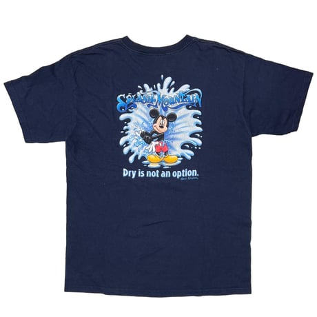 DISNEY VINTAGE SPLASH MOUNTAIN BACK MICKEY PRINT NAVY FITS LARGE 1432