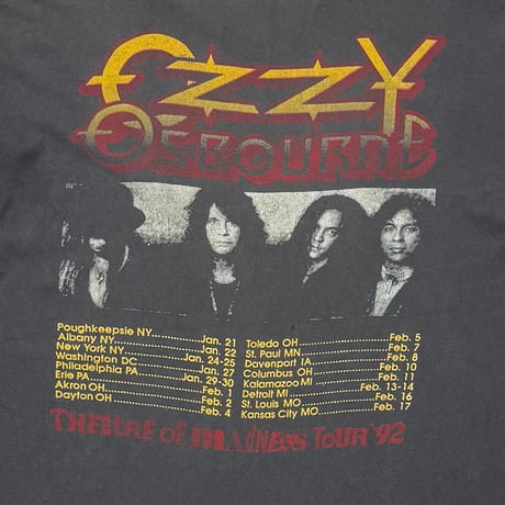 OZZY OSBOURNE THEATRE OF MADNESS TOUR 92 BOOTLEG FITS XL 7670