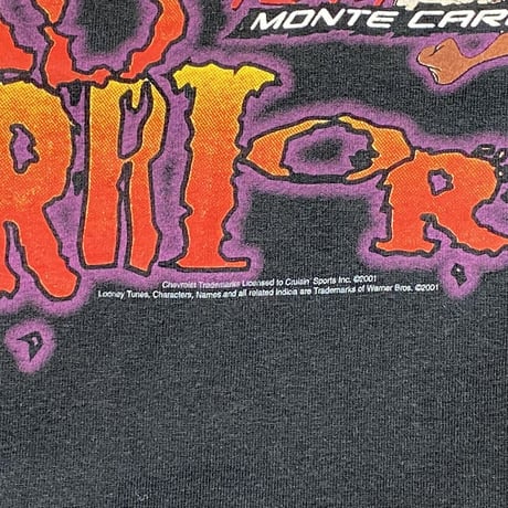LOONEY TUNES TAZMANIAN DEVIL TEAM MONTE CARLO NASCAR TEE JERZEES BLACK LARGE 6965